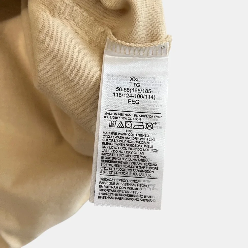 Banana Republic Men Heavyweight Cotton XXL Crewneck Shirt Tan Relaxed Fit NWT